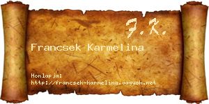 Francsek Karmelina névjegykártya